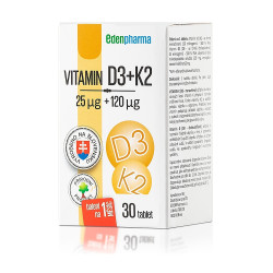 EDENPHARMA Vitamín D3 + Vitamín K2 30 tablet