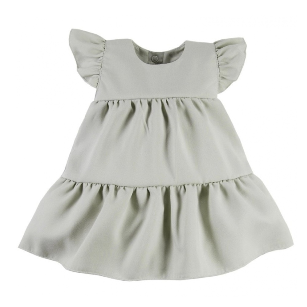 EEVI Dívčí šaty s volánky Nature - khaki, vel. 86