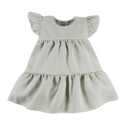 EEVI Dívčí šaty s volánky Nature - khaki, vel. 86