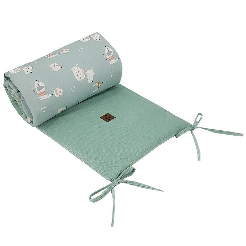 Eko Chránič do postýlky VELVET Dogs Mint 180x35 cm
