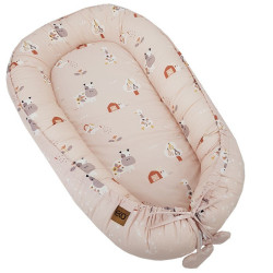 Eko Hnízdo pro miminko oboustranné bavlněné My farm Stars Powder pink 90x60 cm