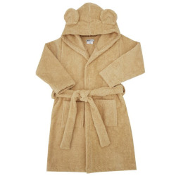 Eko Župan bavlněný s kapucí a oušky Beige vel. S 92-98