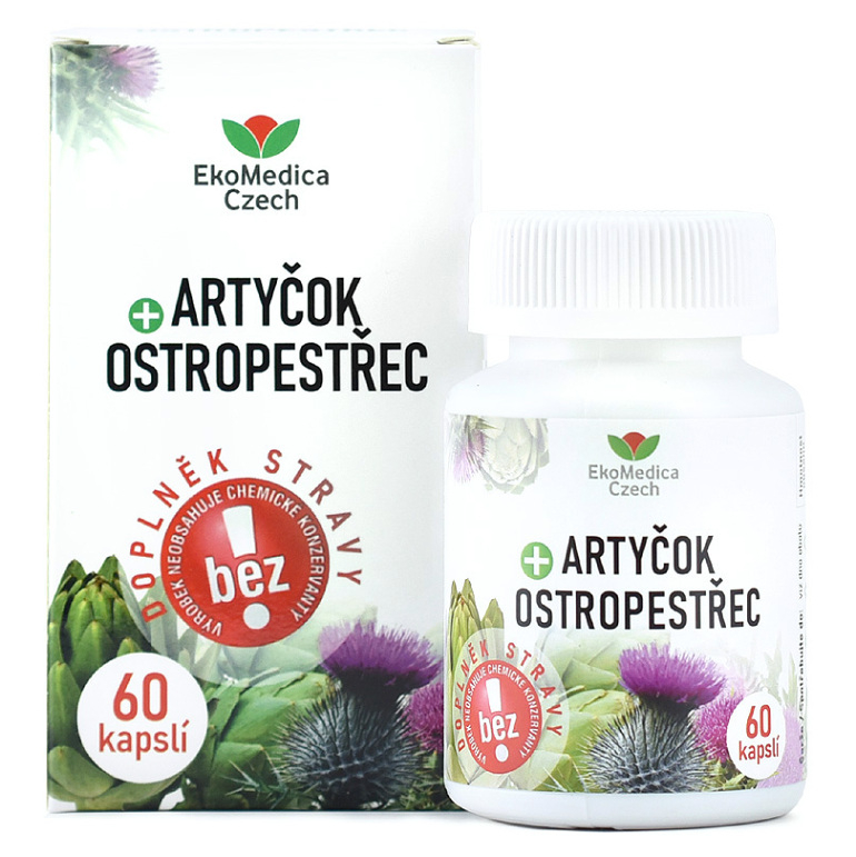 EKOMEDICA Artyčok + ostropestřec 60 kapslí