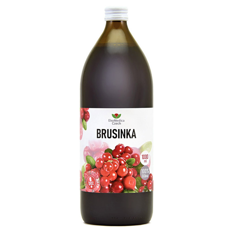 EKOMEDICA Brusinka 100% šťáva 1000 ml