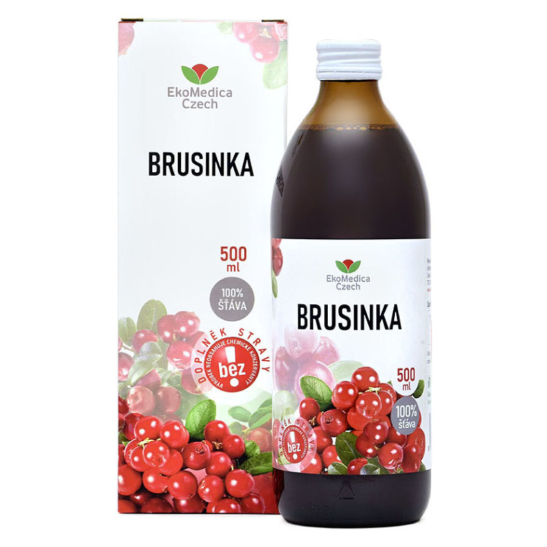 EKOMEDICA Brusinka 100% šťáva 500 ml