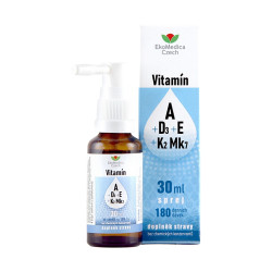 EKOMEDICA Vitamín A + D3 + E + K2 Mk7 sprej 30 ml
