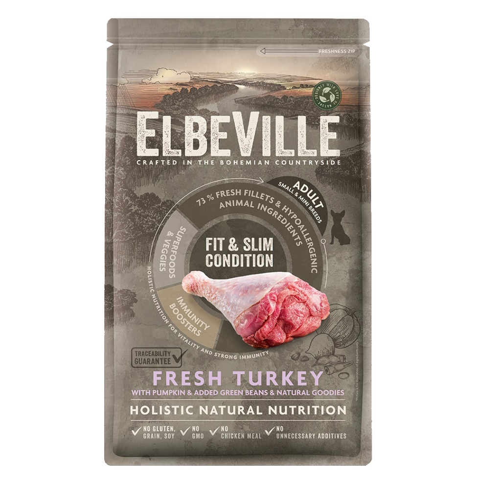 ELBEVILLE Fit and Slim Condition Fresh Turkey granule pro psy, Hmotnost balení (g): 4 kg