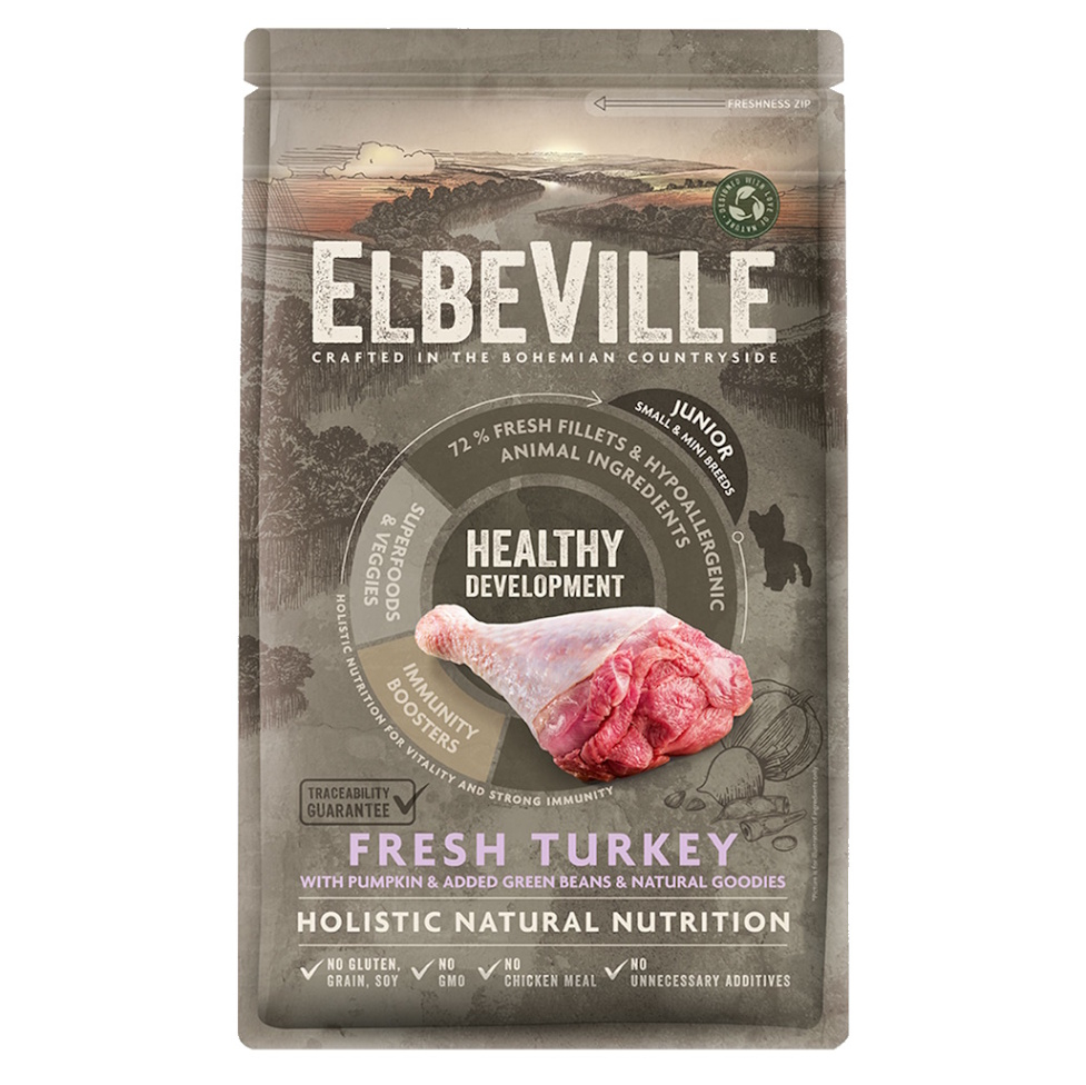 ELBEVILLE Healthy Development Fresh Turkey granule pro štěňata, Hmotnost balení (g): 1,4 kg