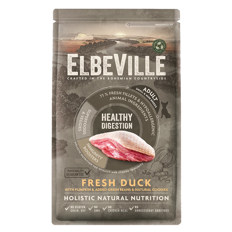 ELBEVILLE Healthy Digestion Fresh Duck granule pro psy, Hmotnost balení (g): 4 kg
