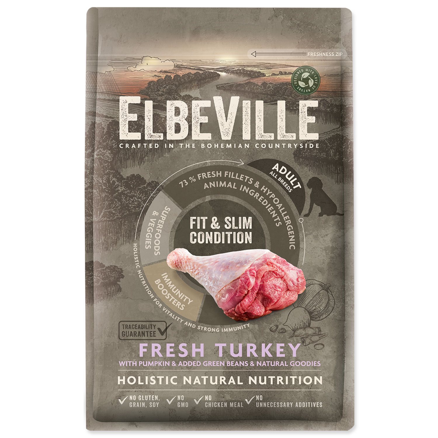ELBEVILLE Krmivo Adult All Breeds Fit and Slim Condition Fresh Turkey 4kg