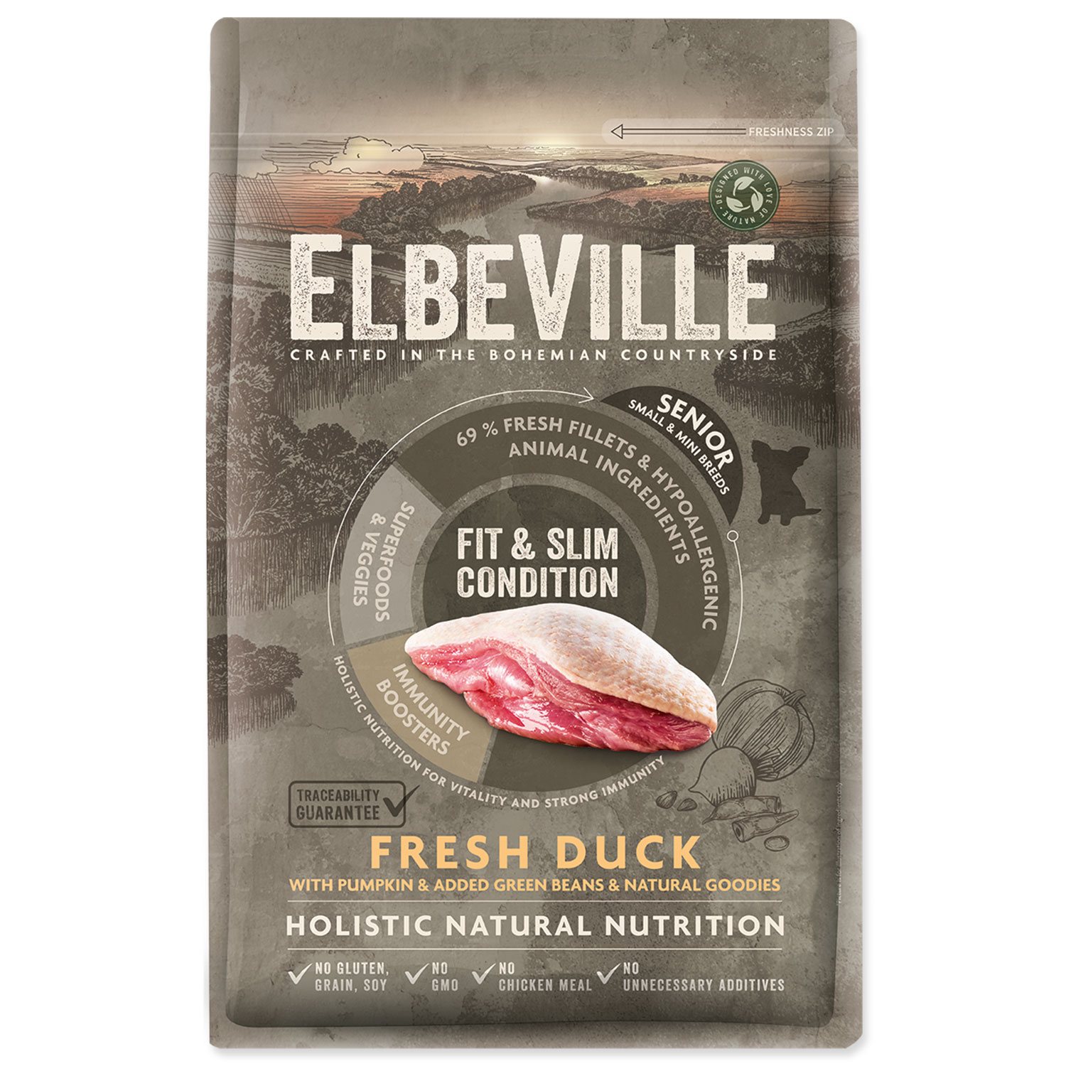 ELBEVILLE Krmivo Senior Mini Fit and Slim Condition Fresh Duck 4kg