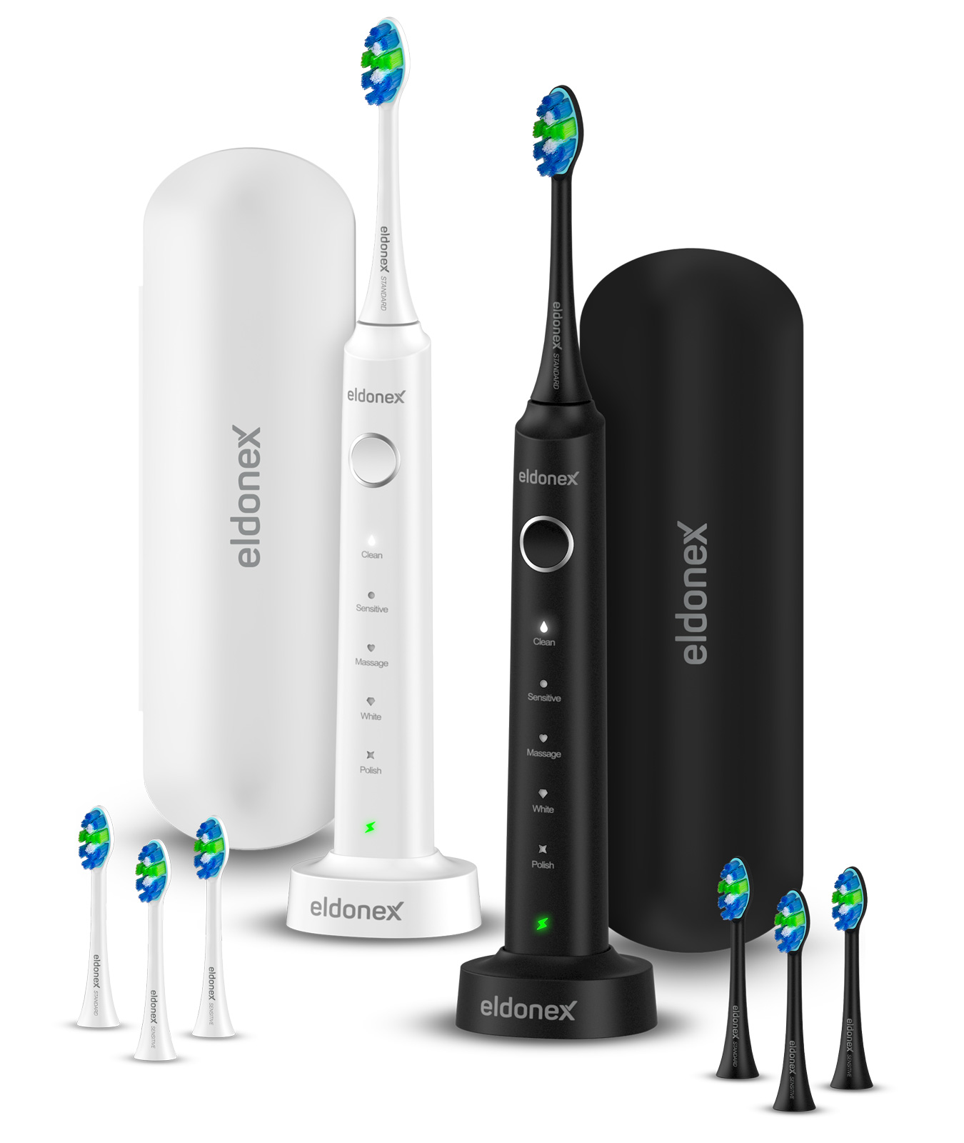 Eldonex SonicPro DuoPack sonické zubní kartáčky 2 ks černý+bílý