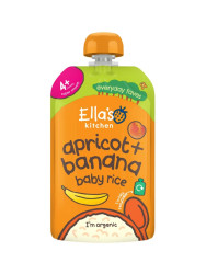 Ellas Kitchen BIO Dětská rýže Banán a meruňka kapsička 120 g