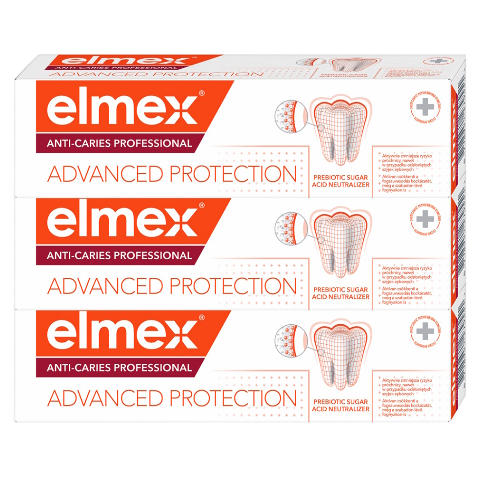 ELMEX  Anti- Caries Professional Advanced Protection Zubní pasta proti zubnímu kazu 3 x 75 ml