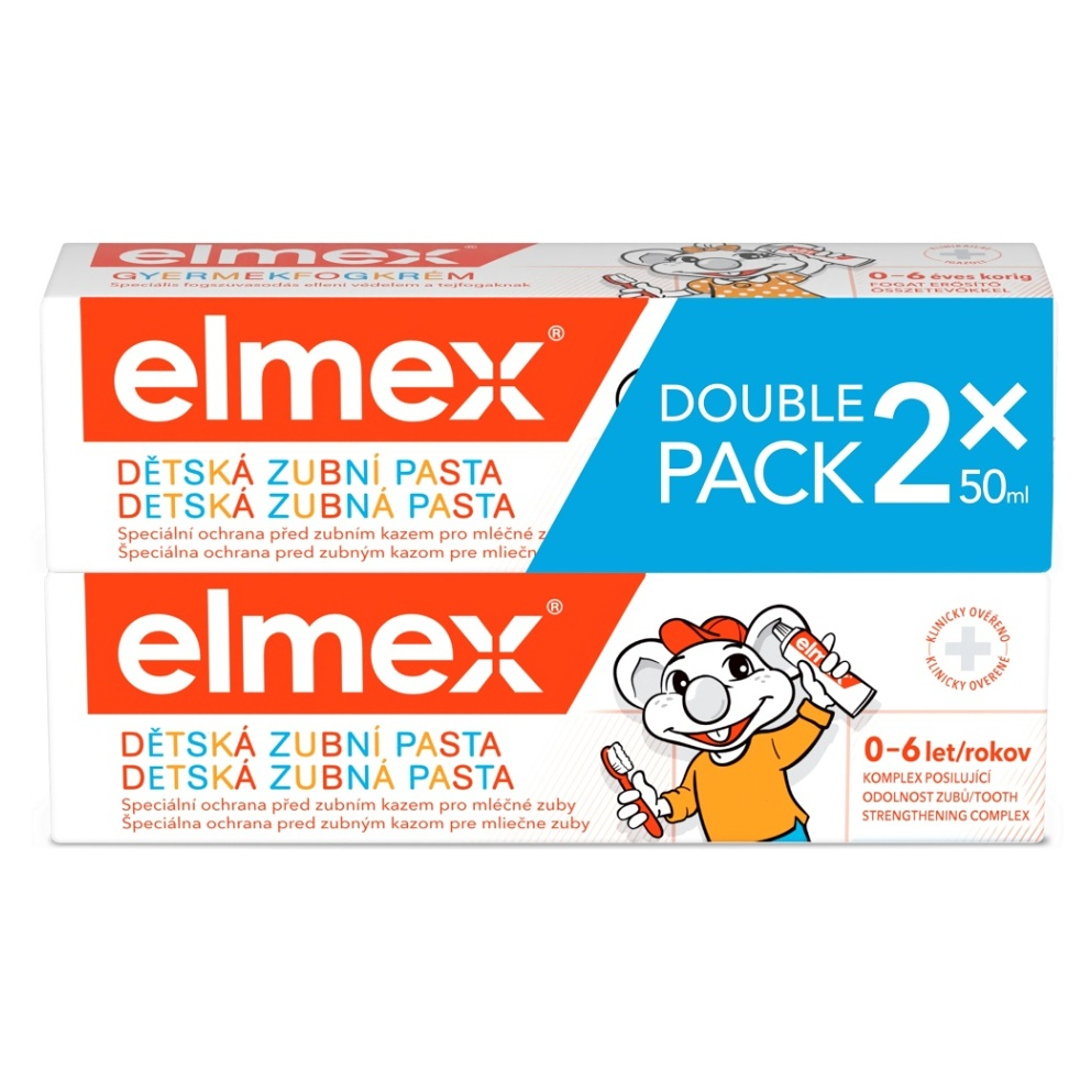ELMEX Kids Dětská zubní pasta pro děti od prvního zoubku do 6ti let 2 x 50 ml
