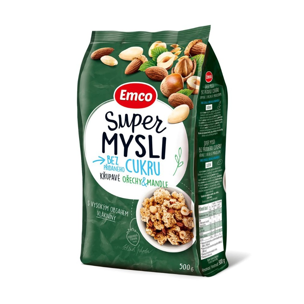 Emco Super Mysli bez přidaného cukru ořechy a mandle 500 g