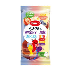 Emco Super ovocný hadík Trio jahoda, banán a borůvka 20 g