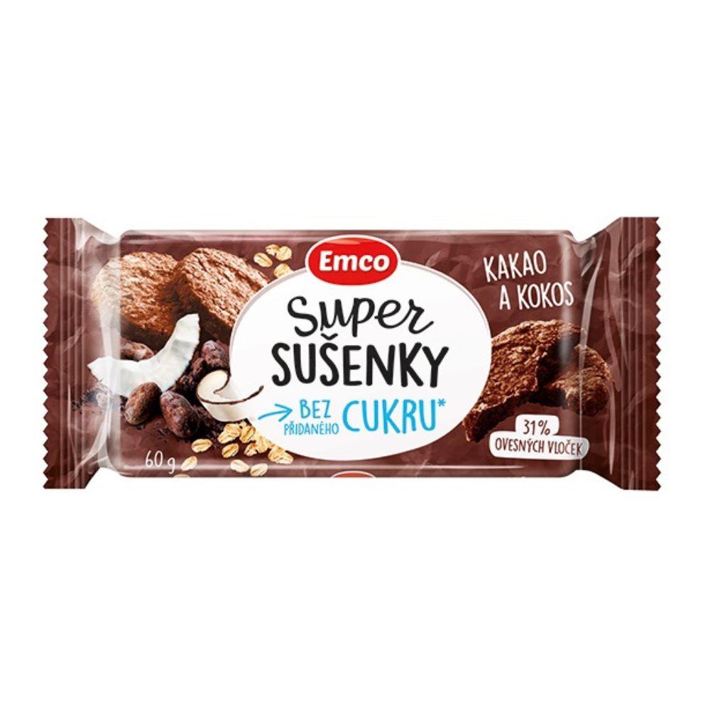 Emco Super sušenky kakao a kokos 60 g