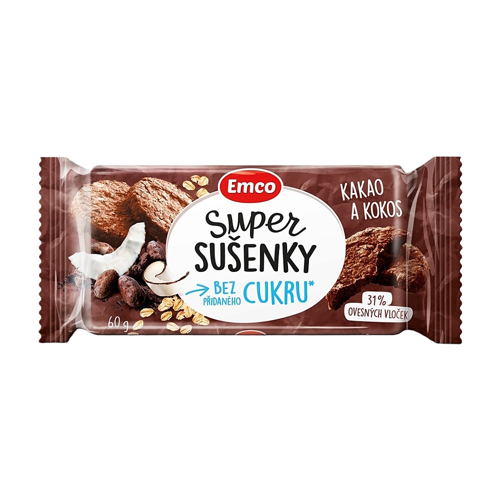 EMCO Super sušenky kakao kokos 60 g
