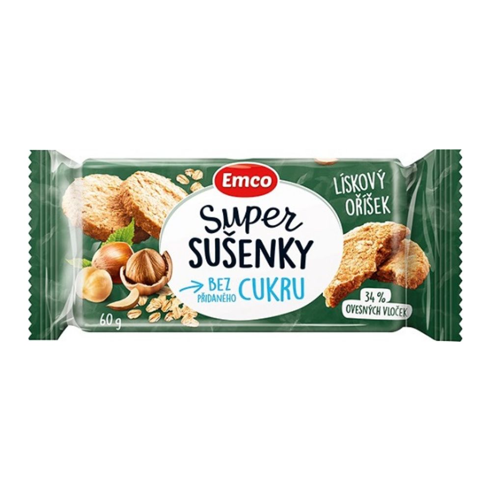 Emco Super sušenky lískový oříšek 60 g