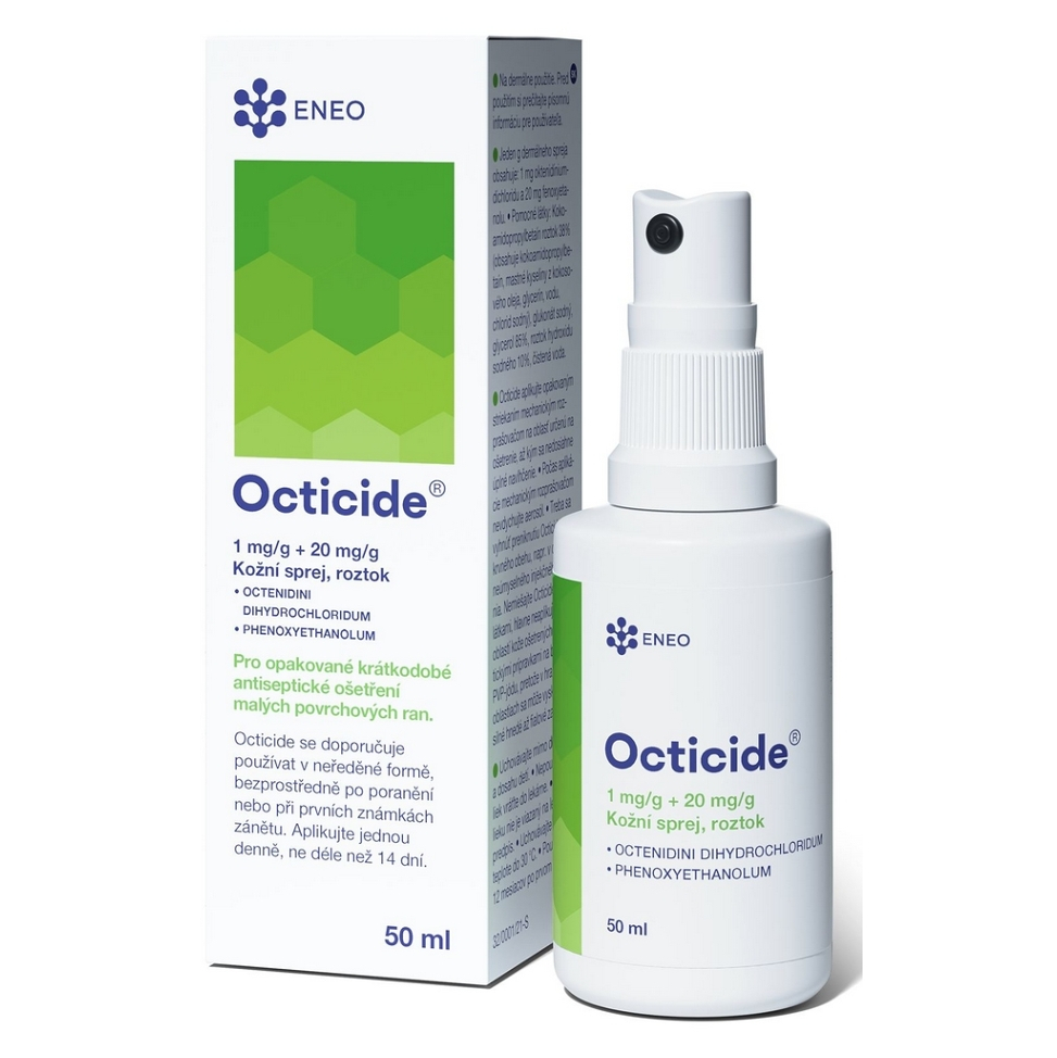 ENEO Octicide 1 mg/g + 20 mg/g kožní sprej, roztok 50 ml