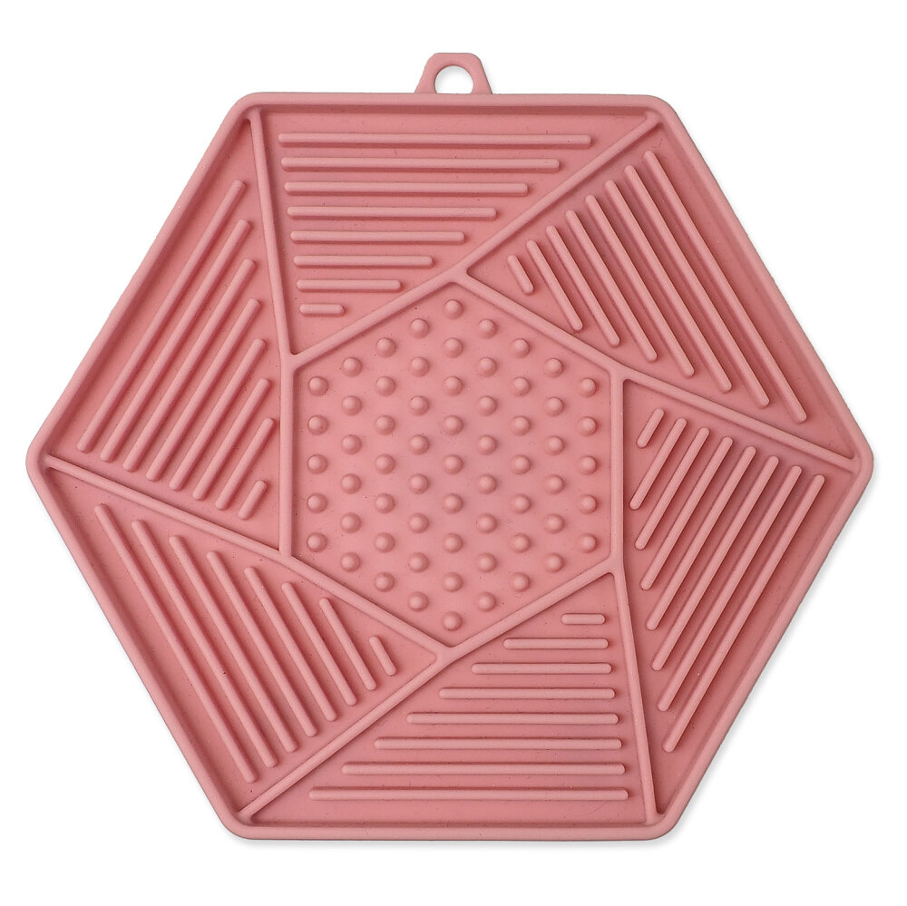 EPIC PET  Lick & Snack lízací podložka hexagon světle růžový 17 x 15 cm