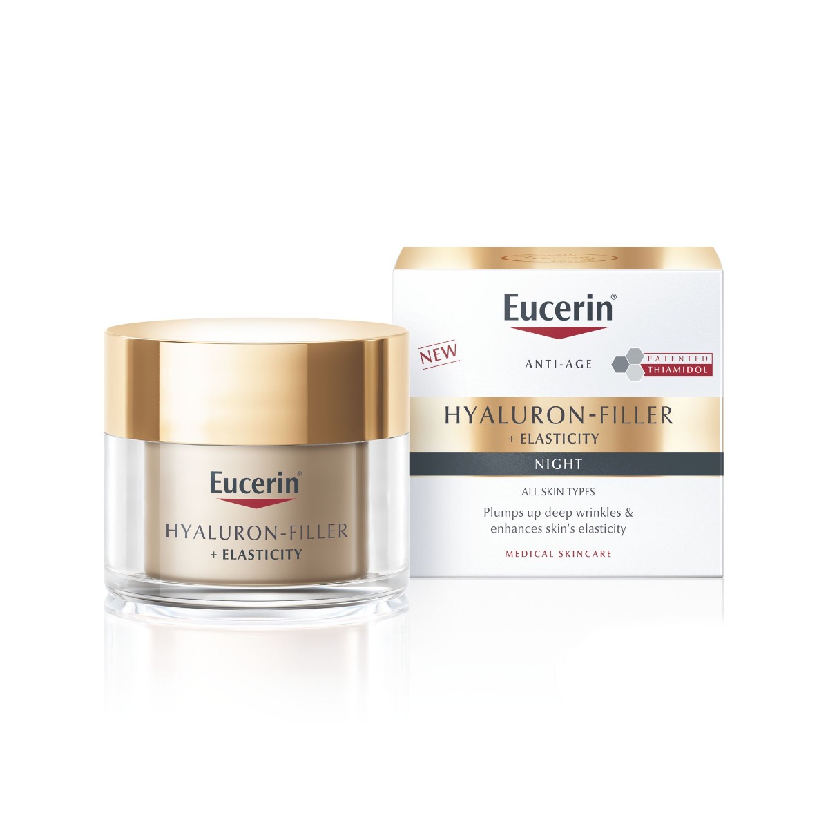 Eucerin Hyaluron-Filler + Elasticity noční krém proti vráskám 50 ml