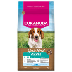 Eukanuba Krmivo Grain Free Adult Small & Medium rich in ocean fish 3kg
