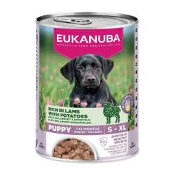 Eukanuba Puppy konzerva bohatá na jehněčí s bramborami 400 g