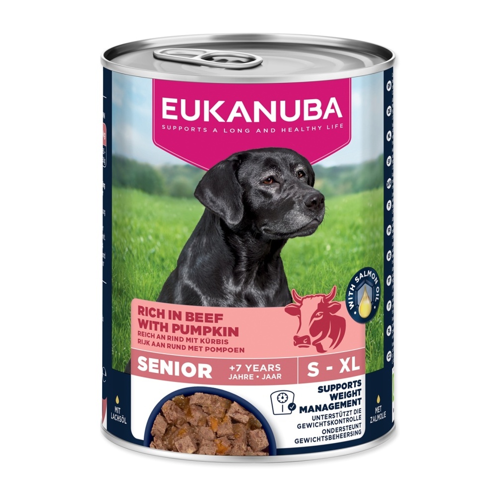 Eukanuba Senior konzerva bohatá na hovězí s dýní 400 g