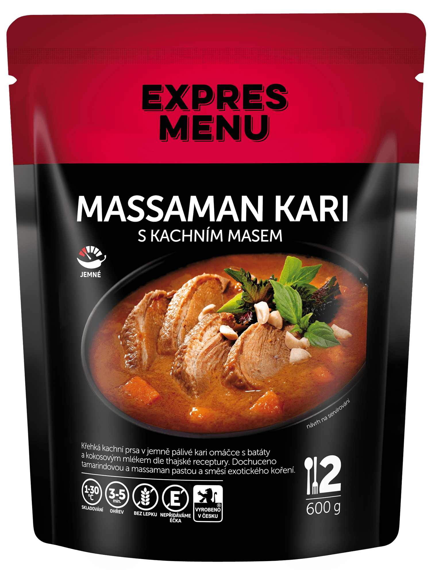 EXPRES MENU Massaman kari- Thajské kari s kachním masem 600 g (2 porce)