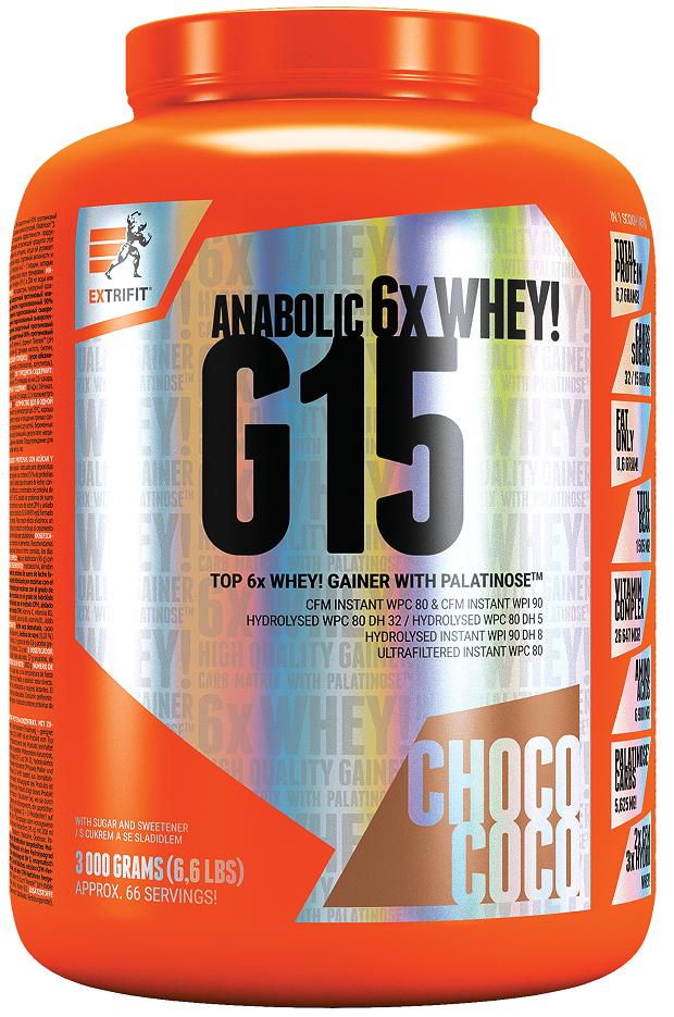 EXTRIFIT G 15 Anabolic Gainer čokoláda kokos 3000 g