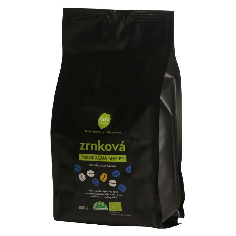 FAIROBCHOD Nikaragua SHG zrnková káva BIO 500 g