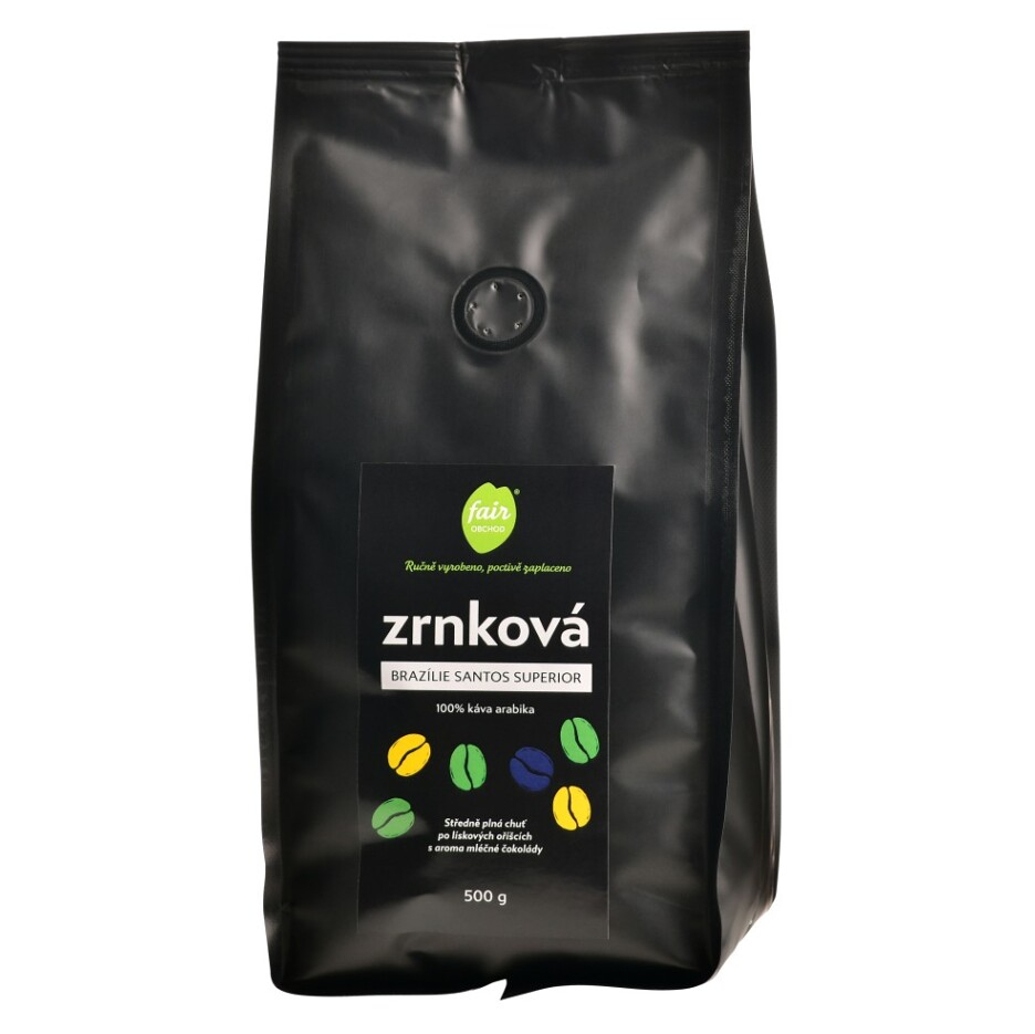 FAIROBCHOD Zrnková káva Brazílie Santos Superio 500 g