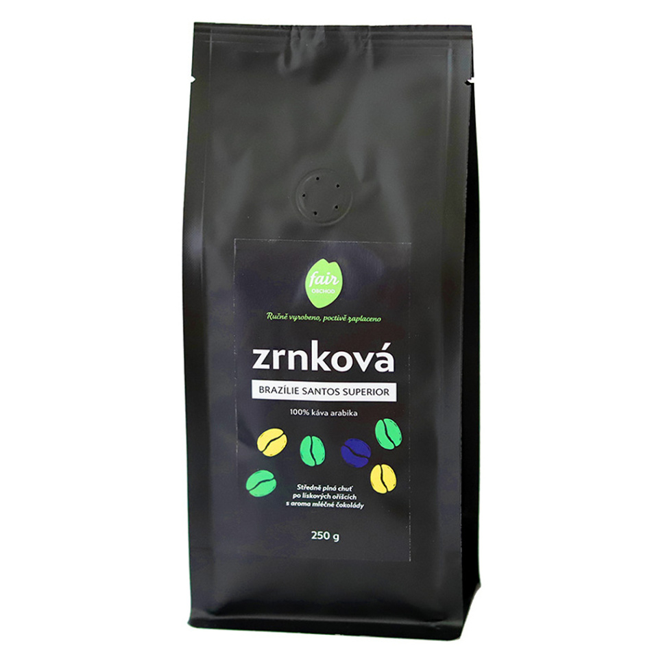 FAIROBCHOD Zrnková káva Brazílie santos superior 250 g