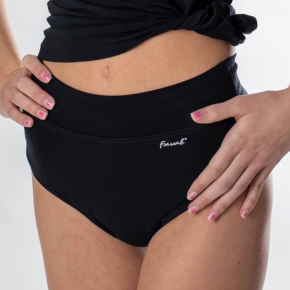 FAVAB Micromodalové menstruační a inkontinenční kalhotky LINA černé, Velikost: M
