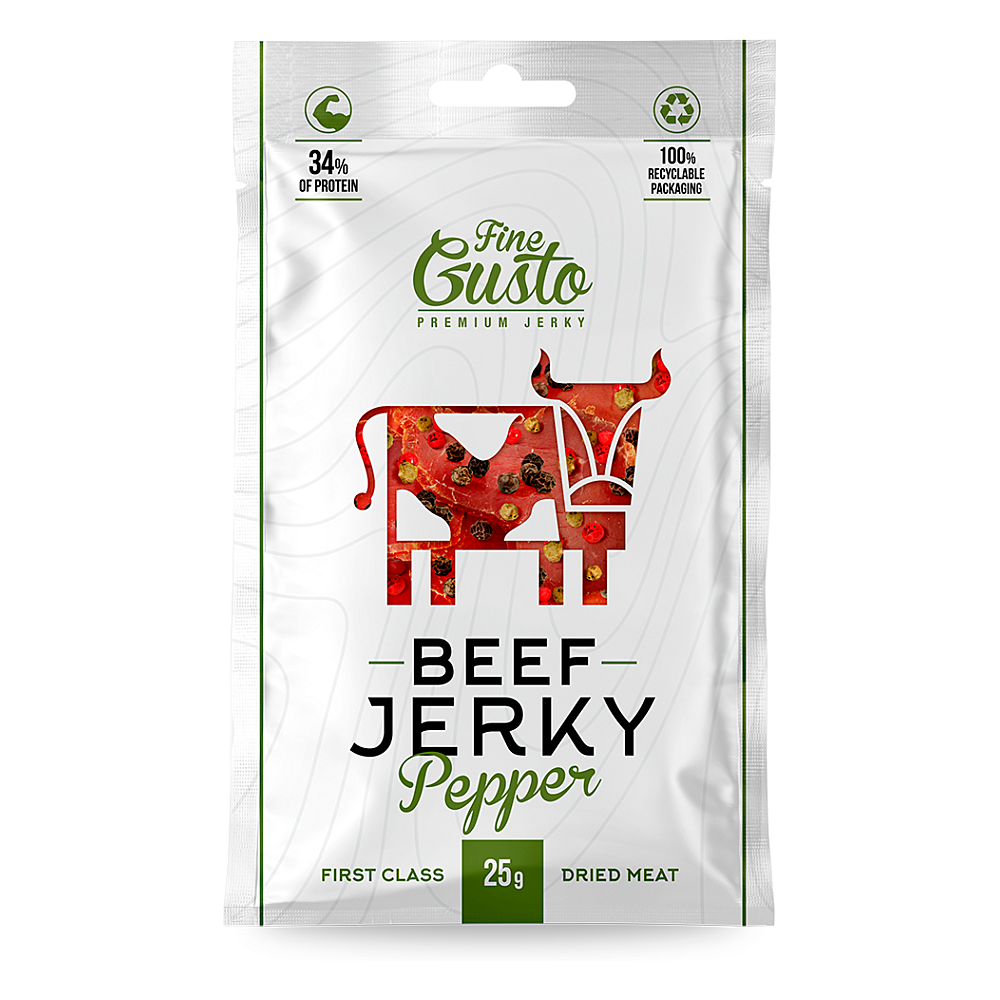FINE GUSTO Hovězí jerky pepř 25 g