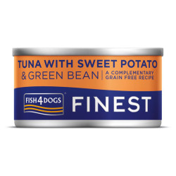 FISH4DOGS Konzerva pro psy Finest s tuňákem, sladkými bramborami a zelenými fazolkami 85 g