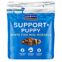 FISH4DOGS Pamlsky pro štěňátka na podporu trávení s kousky bílé ryby a prebiotiky 150 g