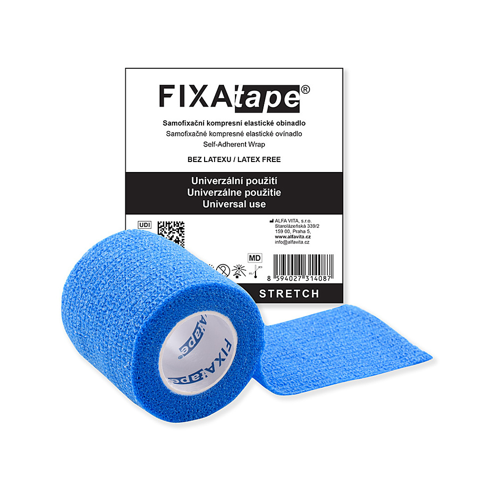 FIXAPLAST Fixatape stretch samofixační obinadlo 5 cm x 450 cm modré 1 kus