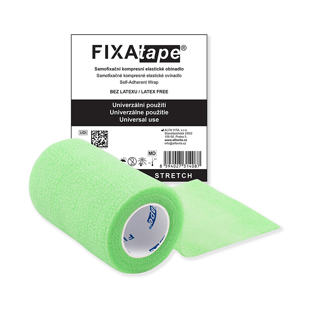 FIXAPLAST Fixatape stretch samofixační obinadlo 7,5 cm x 450 cm zelené 1 kus