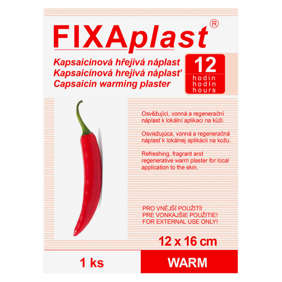 FIXAPLAST WARM kapsaicinová hřejivá náplast 12 x 16 cm 1 kus