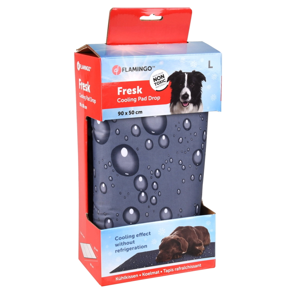 FLAMINGO Chladící podložka šedá vzor kapky L 90 x 50 cm 1 kus