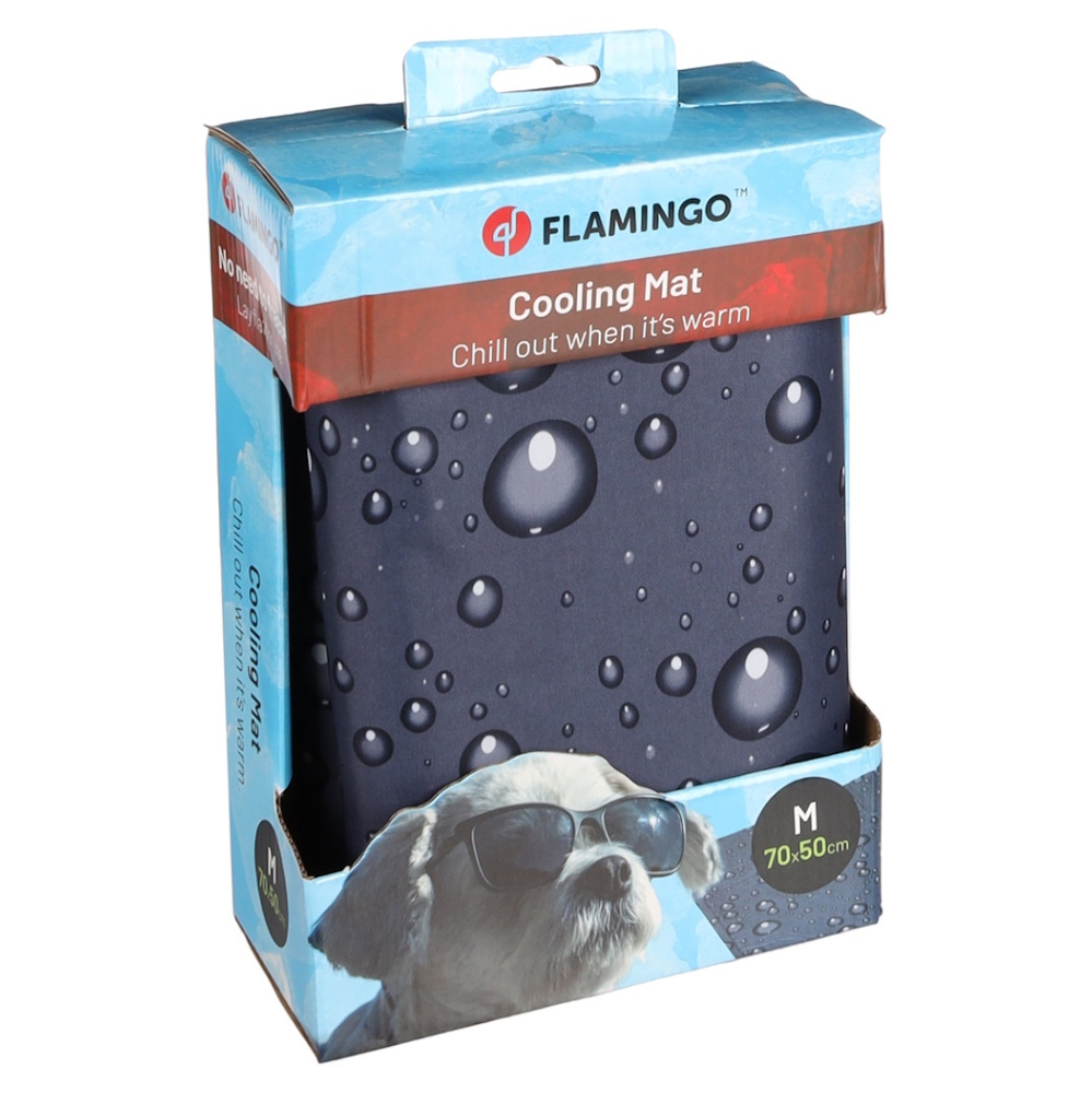 FLAMINGO Chladící podložka šedá vzor kapky M 70 x 50 cm 1 kus