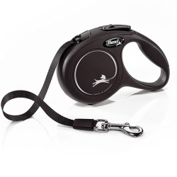 FLEXI New Classic vodítko pro psy pásek černá, Velikost vodítka: M - 5 m