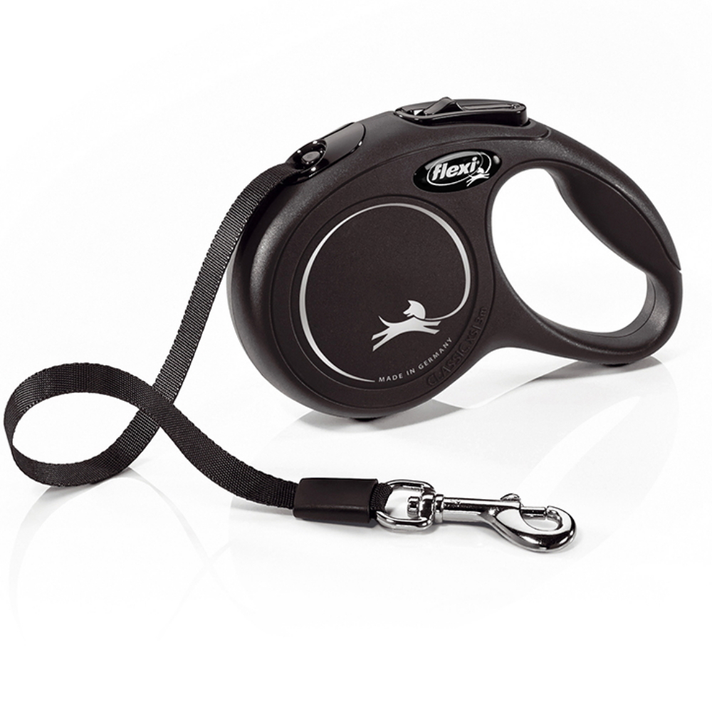 FLEXI New Classic vodítko pro psy pásek černá, Velikost vodítka: XS - 3 m