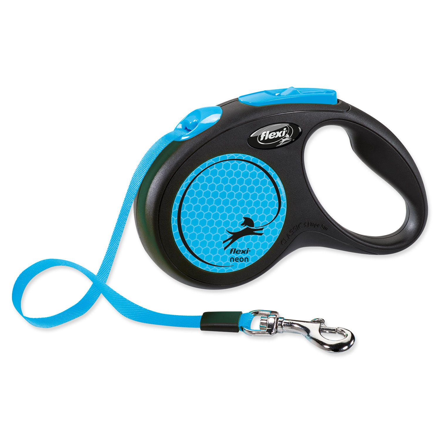 Flexi Vodítko Neon páska S modré 5m