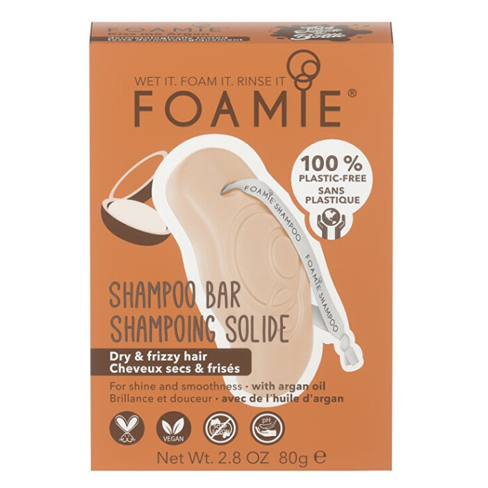 FOAMIE Tuhý šampon pro suché a kudrnaté vlasy Kiss Me Argan Shampoo Bar 80 g