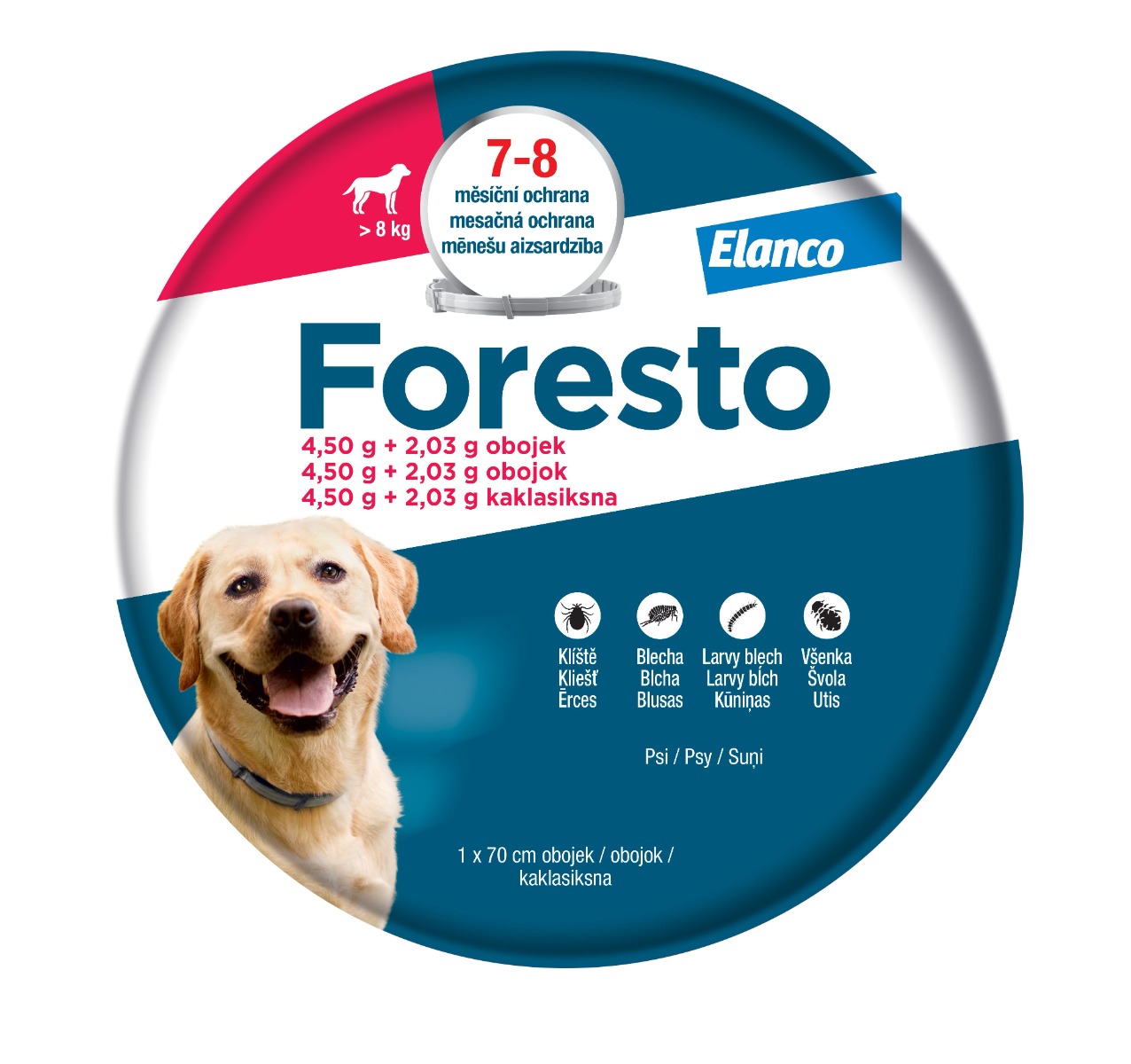 Foresto 4,50 g + 2,03 g obojek pro psy nad 8 kg 70 cm 1 ks