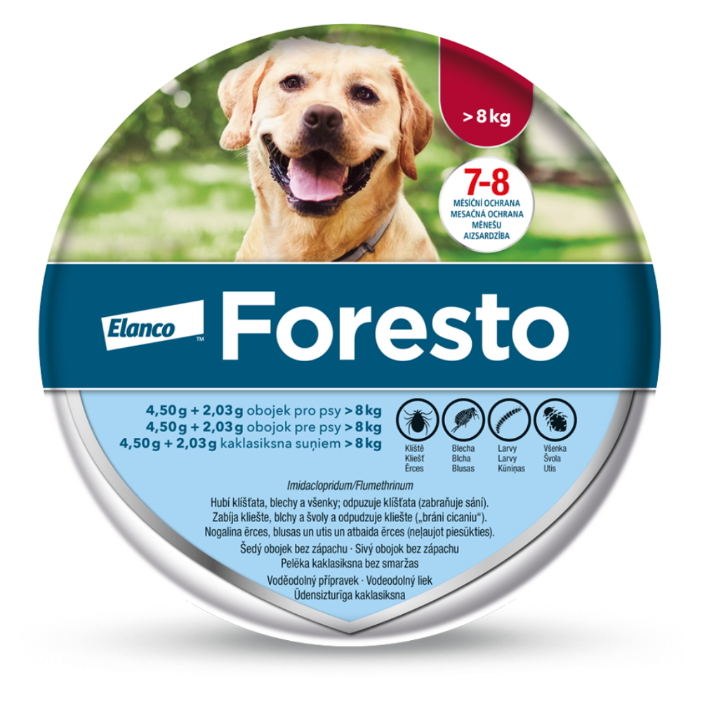 FORESTO 4,50 g+2,03 g Obojek pro psy nad 8 kg délka 70 cm